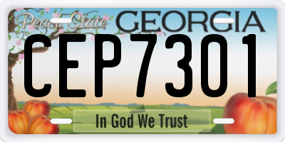 GA license plate CEP7301