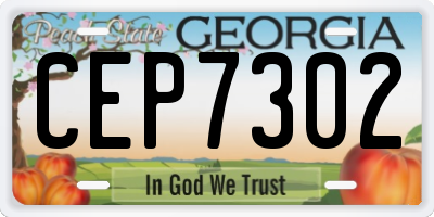 GA license plate CEP7302