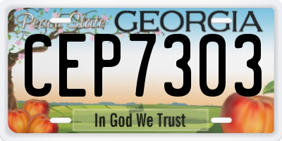 GA license plate CEP7303