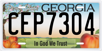 GA license plate CEP7304