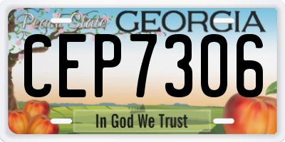 GA license plate CEP7306