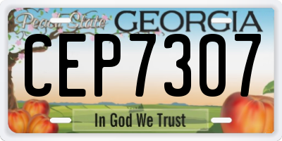 GA license plate CEP7307