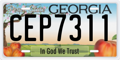 GA license plate CEP7311