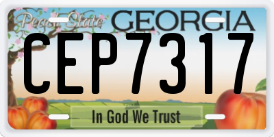 GA license plate CEP7317