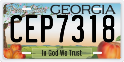 GA license plate CEP7318