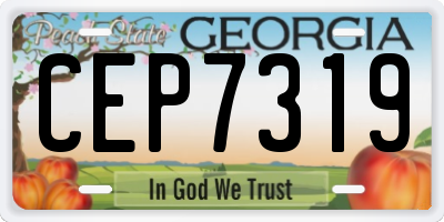 GA license plate CEP7319