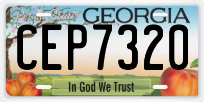 GA license plate CEP7320