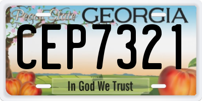GA license plate CEP7321
