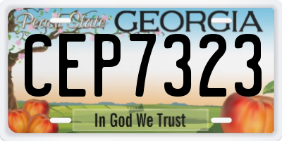 GA license plate CEP7323