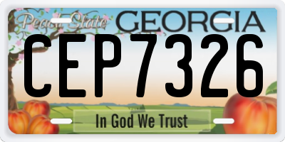 GA license plate CEP7326