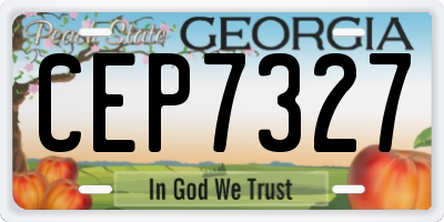 GA license plate CEP7327