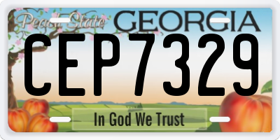 GA license plate CEP7329