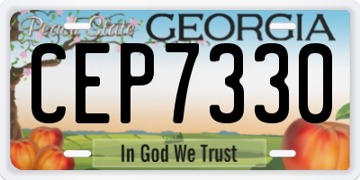 GA license plate CEP7330