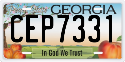 GA license plate CEP7331