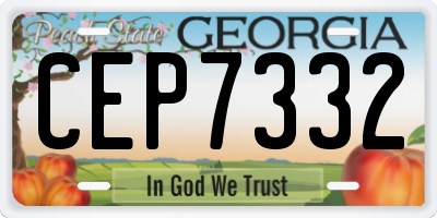 GA license plate CEP7332