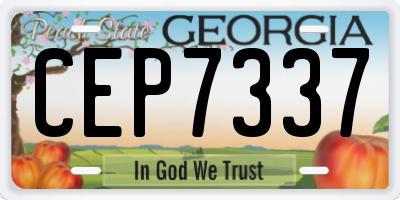 GA license plate CEP7337
