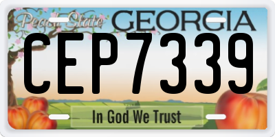 GA license plate CEP7339