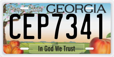 GA license plate CEP7341