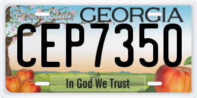 GA license plate CEP7350
