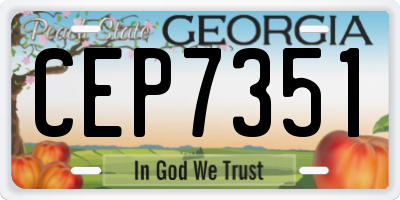 GA license plate CEP7351