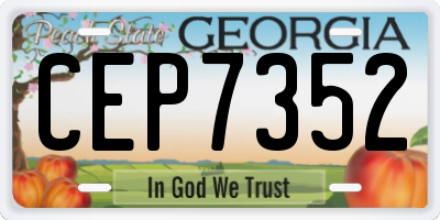 GA license plate CEP7352