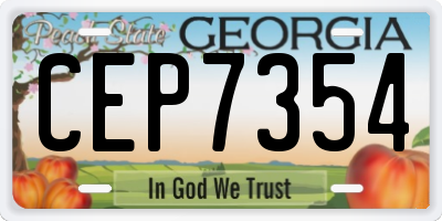 GA license plate CEP7354
