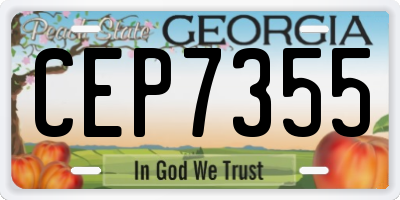 GA license plate CEP7355
