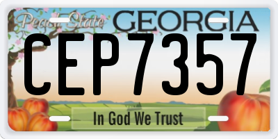 GA license plate CEP7357