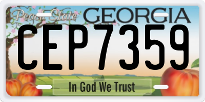 GA license plate CEP7359