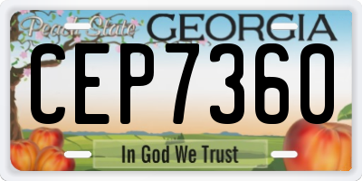 GA license plate CEP7360