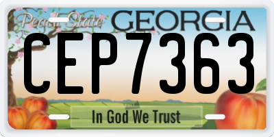 GA license plate CEP7363