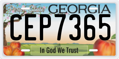 GA license plate CEP7365