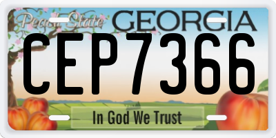 GA license plate CEP7366