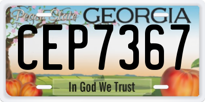 GA license plate CEP7367
