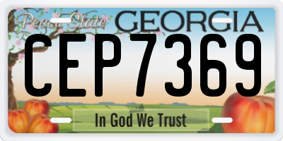 GA license plate CEP7369