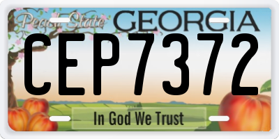GA license plate CEP7372