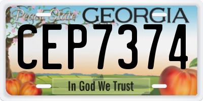 GA license plate CEP7374