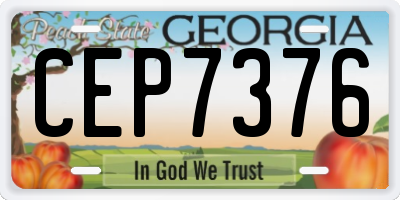 GA license plate CEP7376