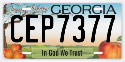 GA license plate CEP7377