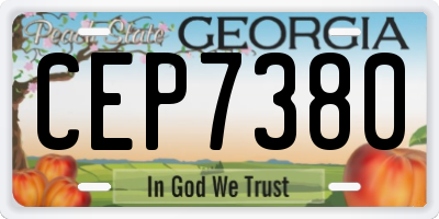 GA license plate CEP7380
