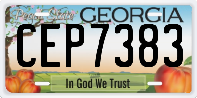 GA license plate CEP7383