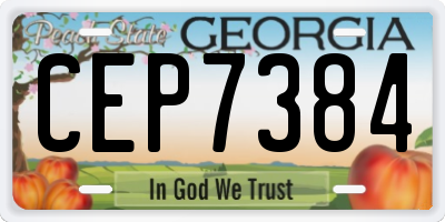 GA license plate CEP7384