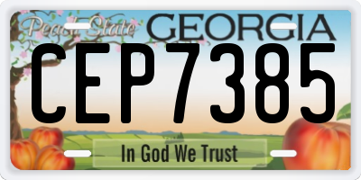 GA license plate CEP7385