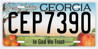 GA license plate CEP7390