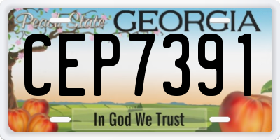 GA license plate CEP7391