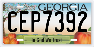 GA license plate CEP7392