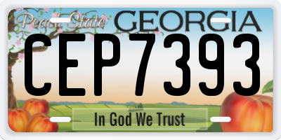 GA license plate CEP7393