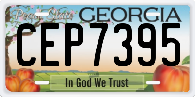 GA license plate CEP7395