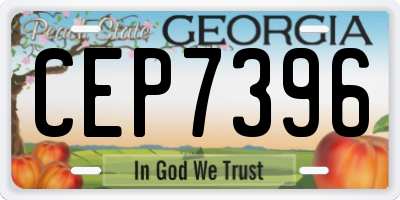 GA license plate CEP7396