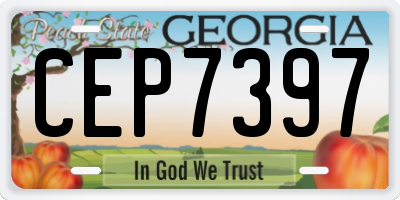 GA license plate CEP7397